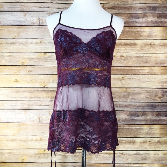 Victoria's Secret Other - Victoria's Secret Purple Chantilly Lace Chemise